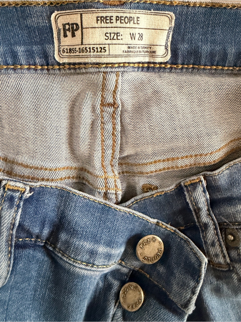 Free People Light Blue High-Rise Denim Jeans